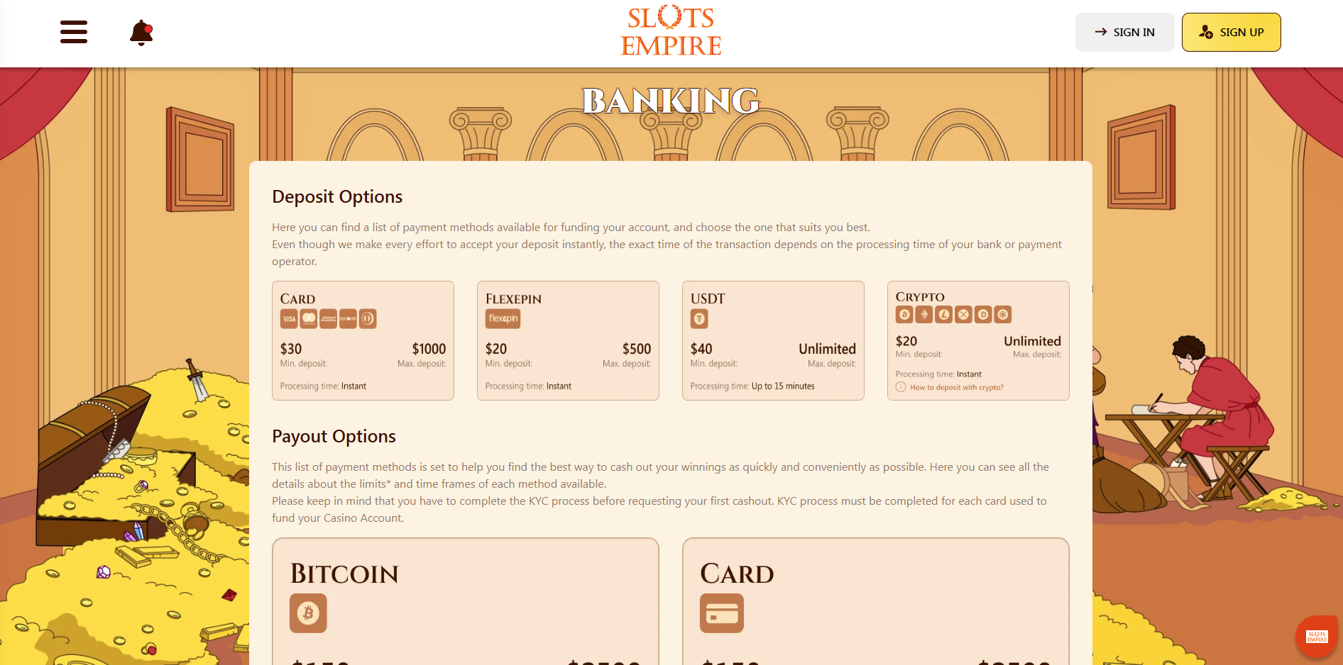 Banking Options and Withdrawal Process